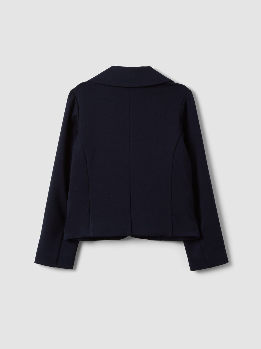 Girls&rsquo; lined blue stretch viscose blazer_1