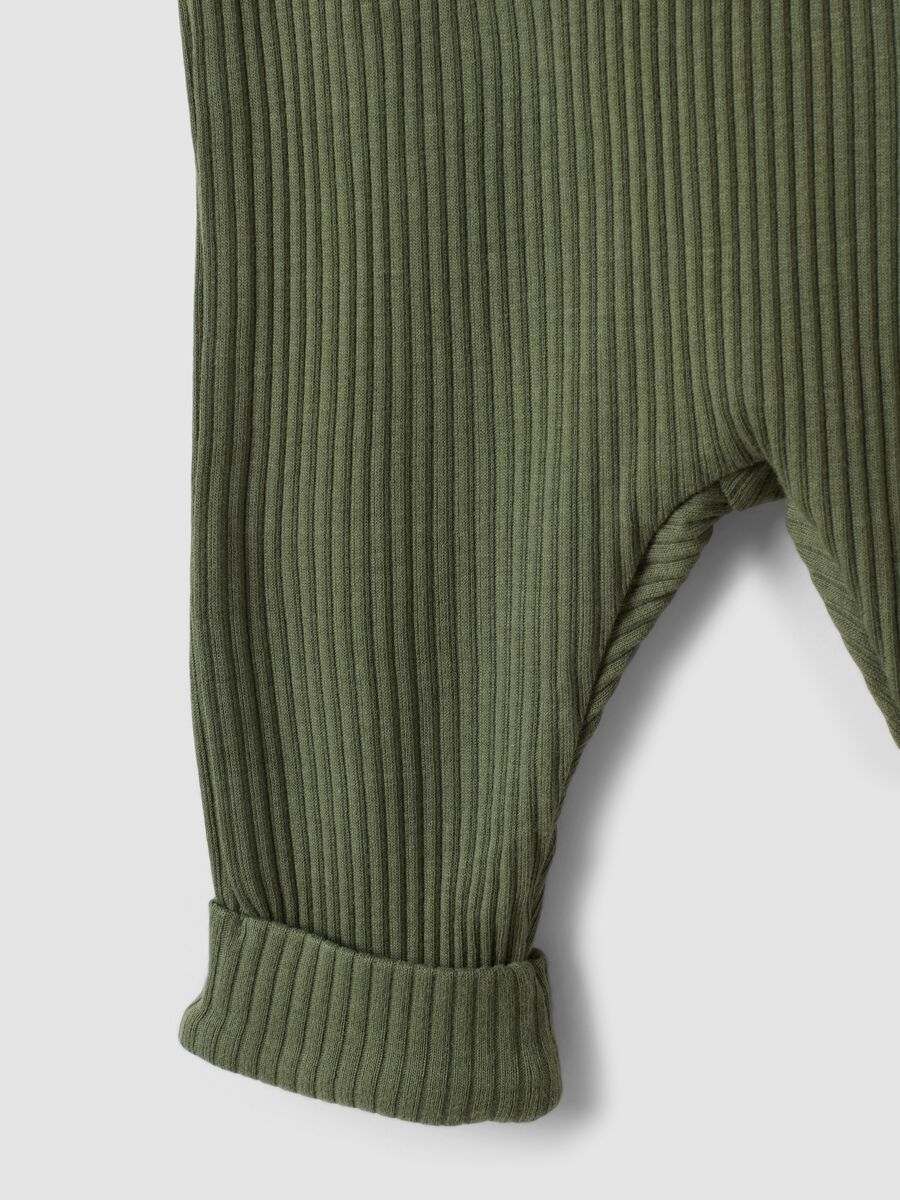 Green ribbed organic cotton baby set_2