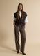 Brown V-neck button-up vest with oversized fit_1