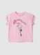 Pink pure cotton T-shirt with fringed sleeves and Toy Story print_1