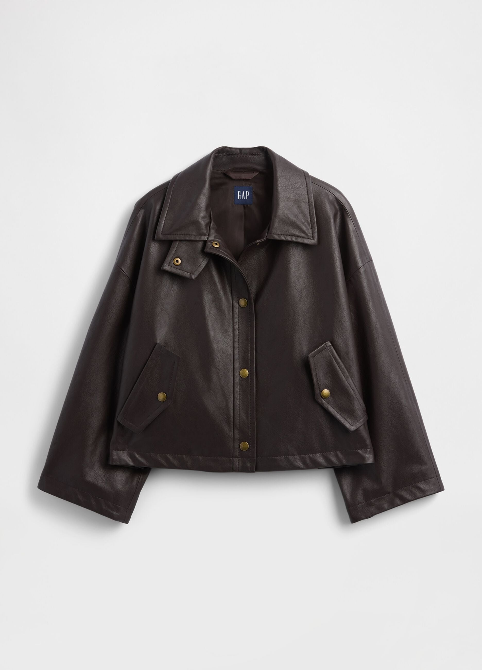 Brown Faux Leather Jacket