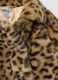 Brown padded animal print jacket with buttons for baby girl_2