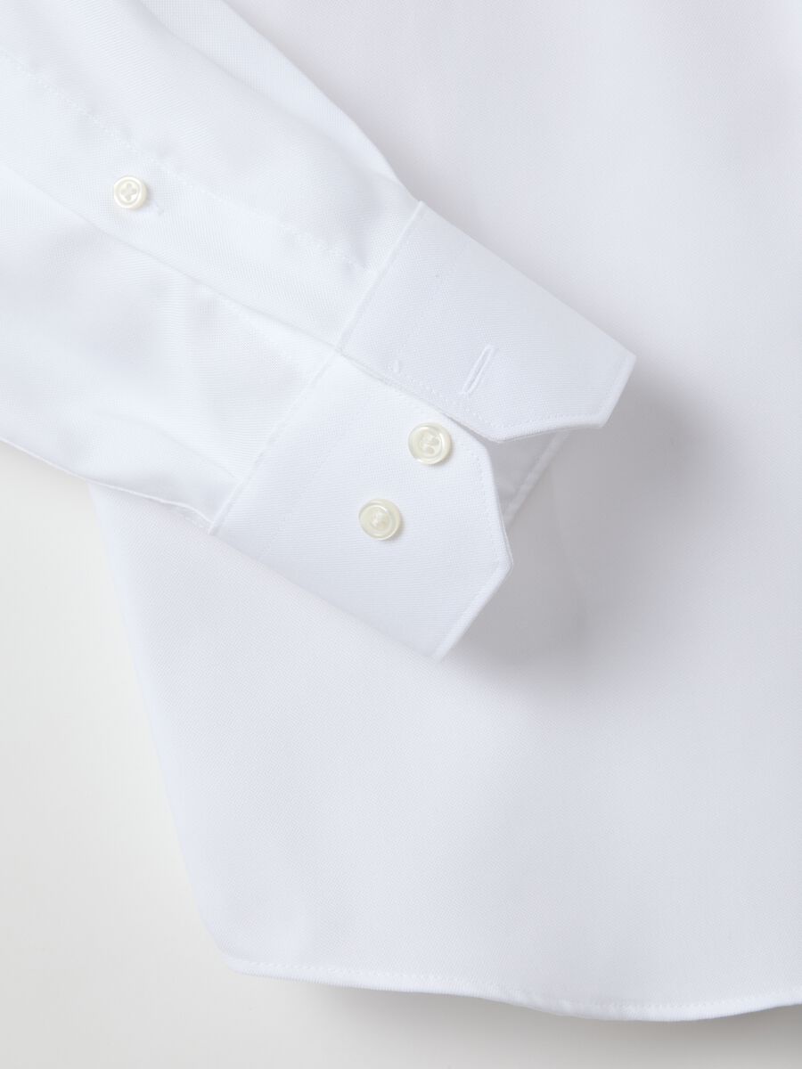 Camicia in puro cotone bianca slim fit_5
