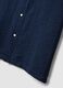 Men&rsquo;s blue organic cotton shirt with bowling collar_5