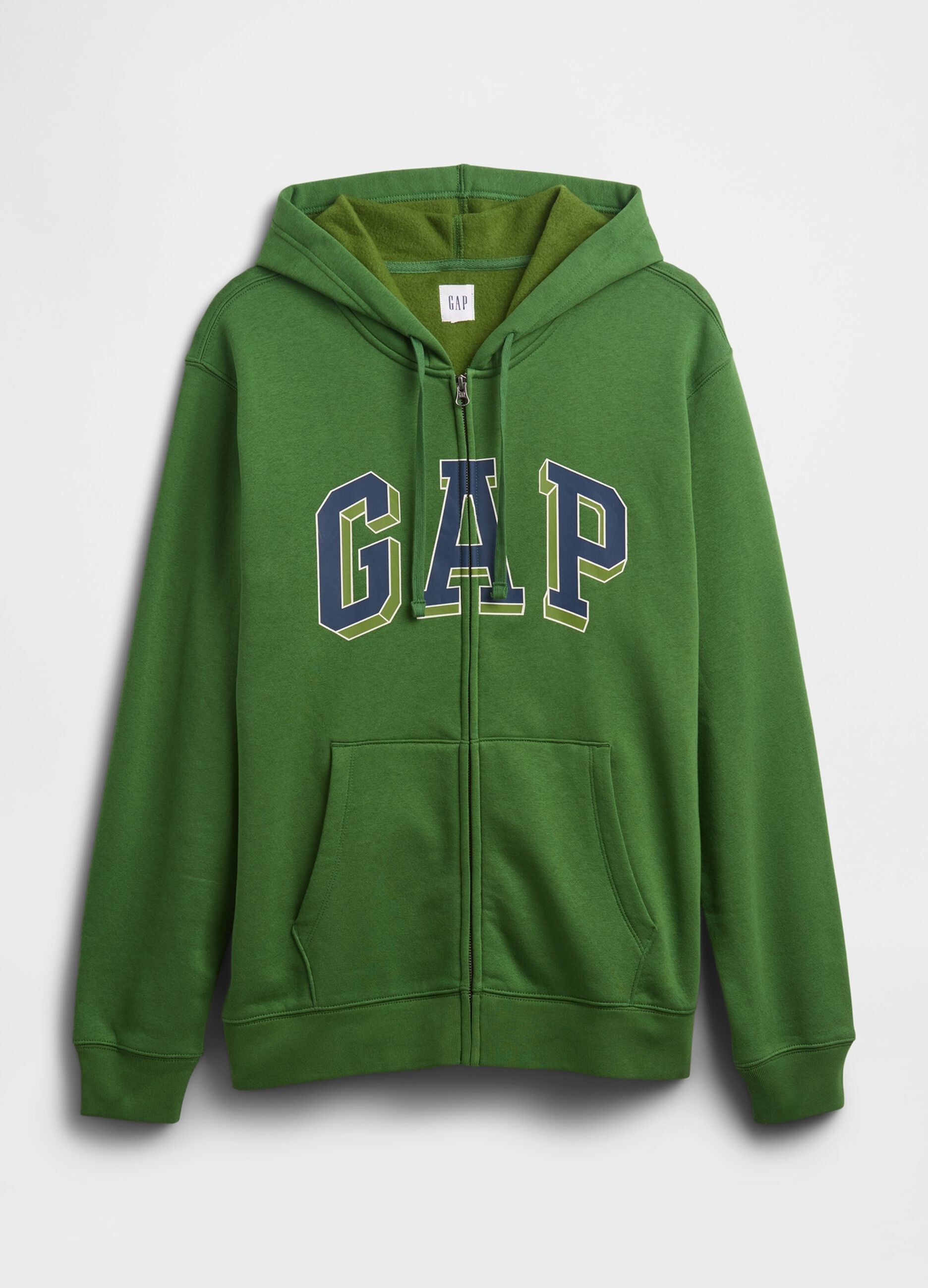 Green mixed cotton hoodie