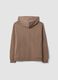 Beige organic cotton zip-up hoodie for boys, relaxed fit_1