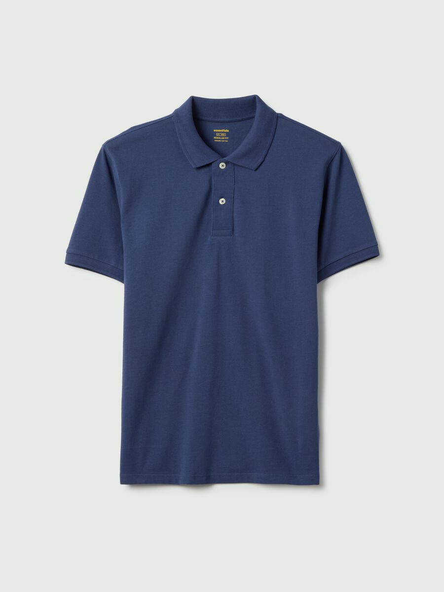 Blue pure cotton polo regular fit_0