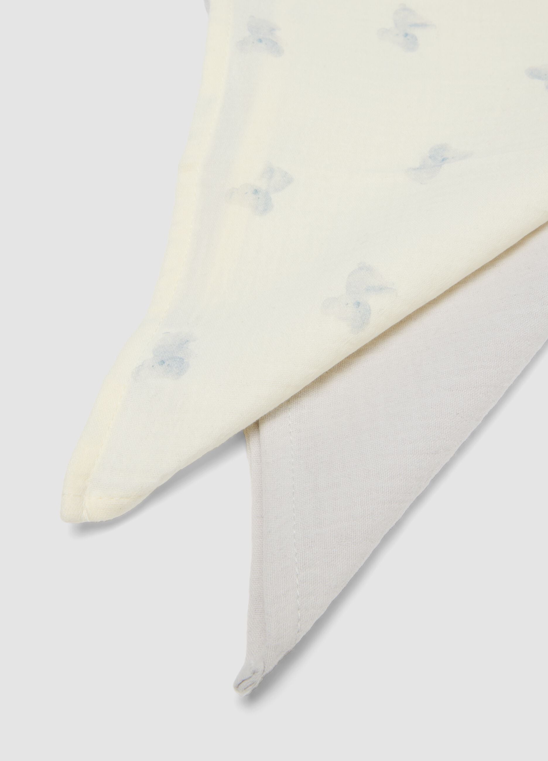 Two-pack of grey and white pure cotton muslin cloths for newborns