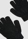 Black stretch-fabric gloves with shimmer threads_1