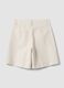 White linen-lyocell blend shorts with contrasting embroidery, regular fit_6