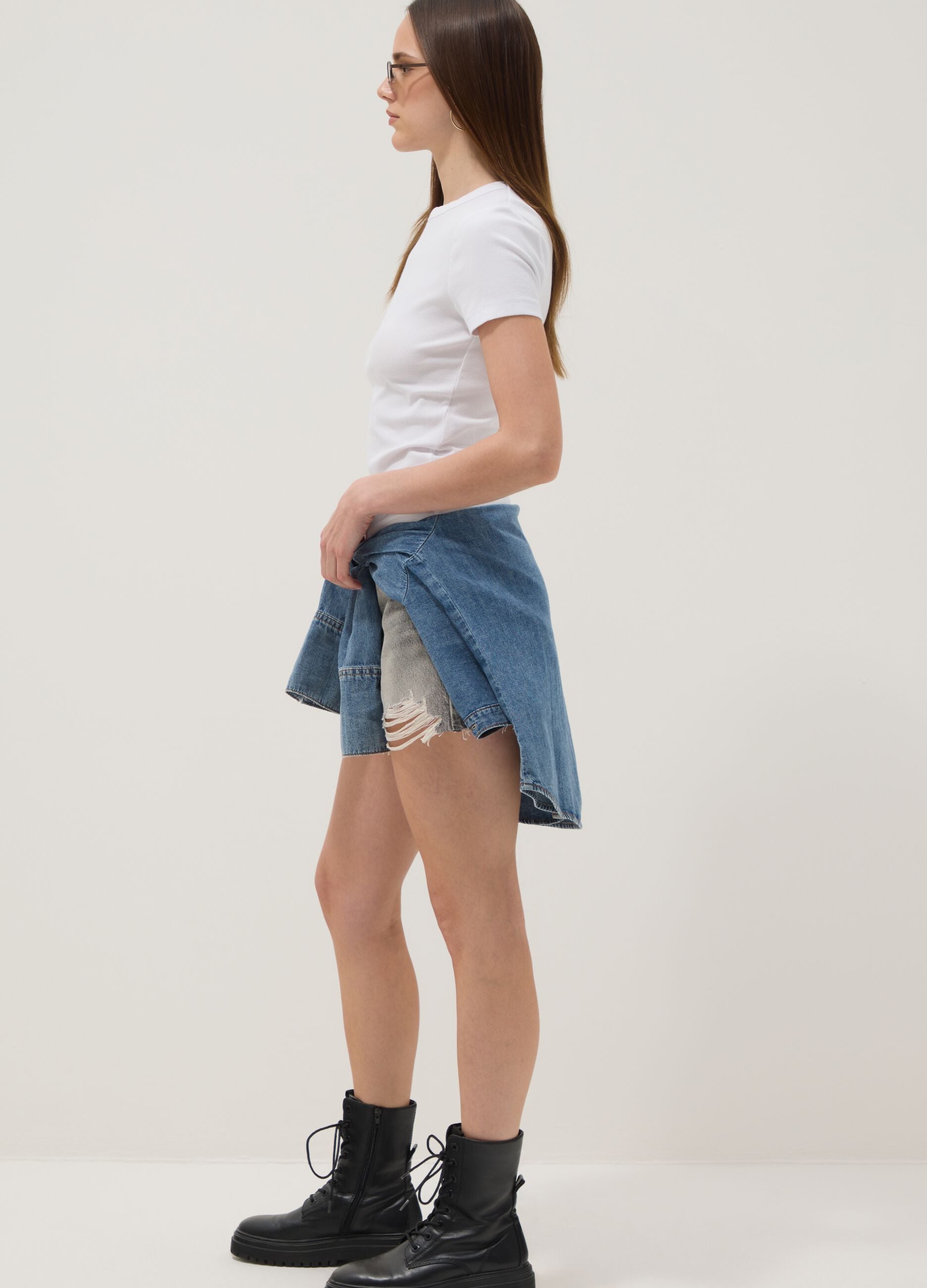 Grey pure cotton shorts