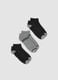 3-pack of black and grey organic stretch cotton ankle sports socks_0