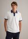 White pure cotton polo shirt with contrasting collar_0