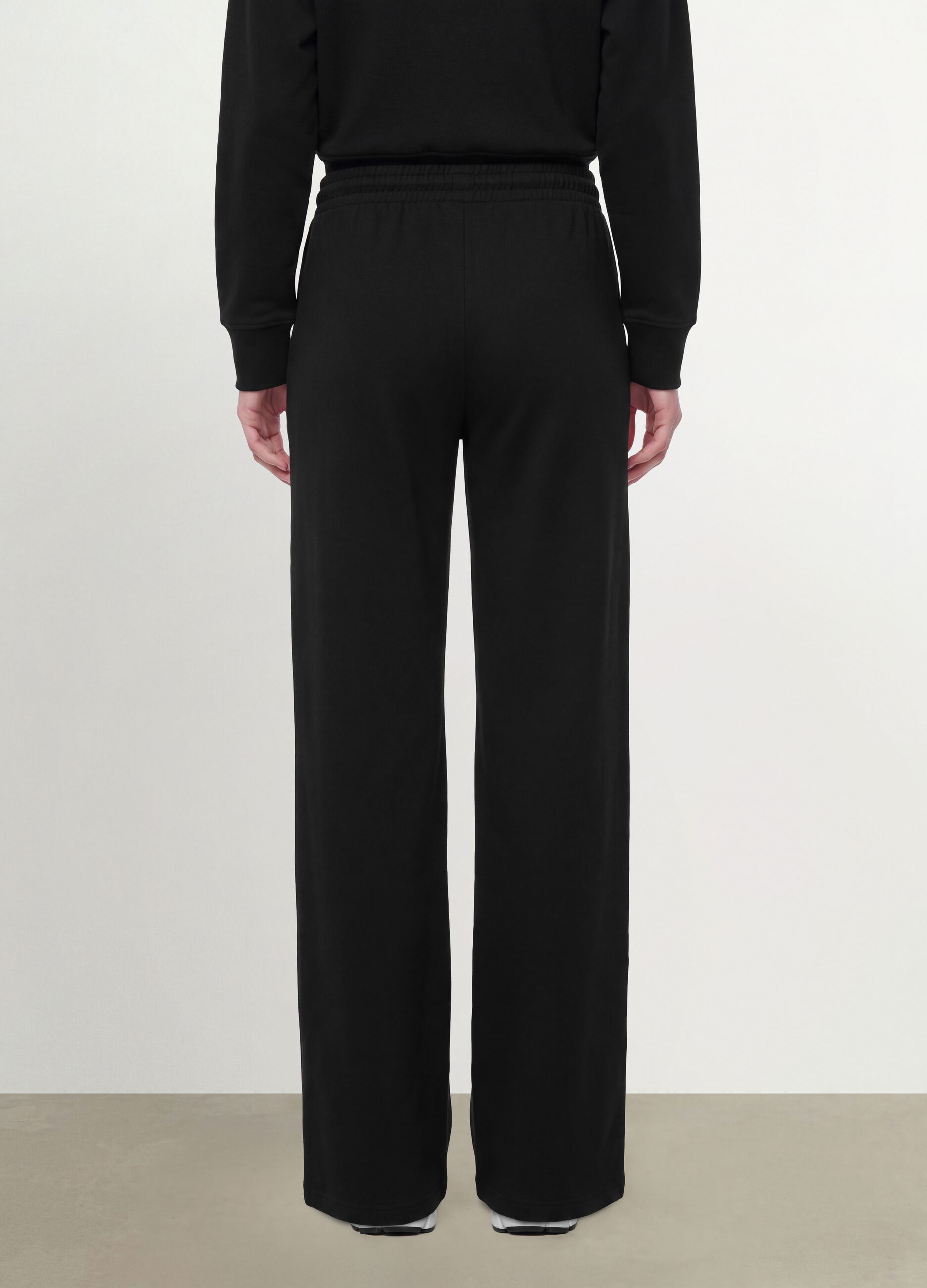Black baggy-fit pure cotton jogger trousers