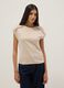 Beige pure cotton T-shirt with openwork inserts_2