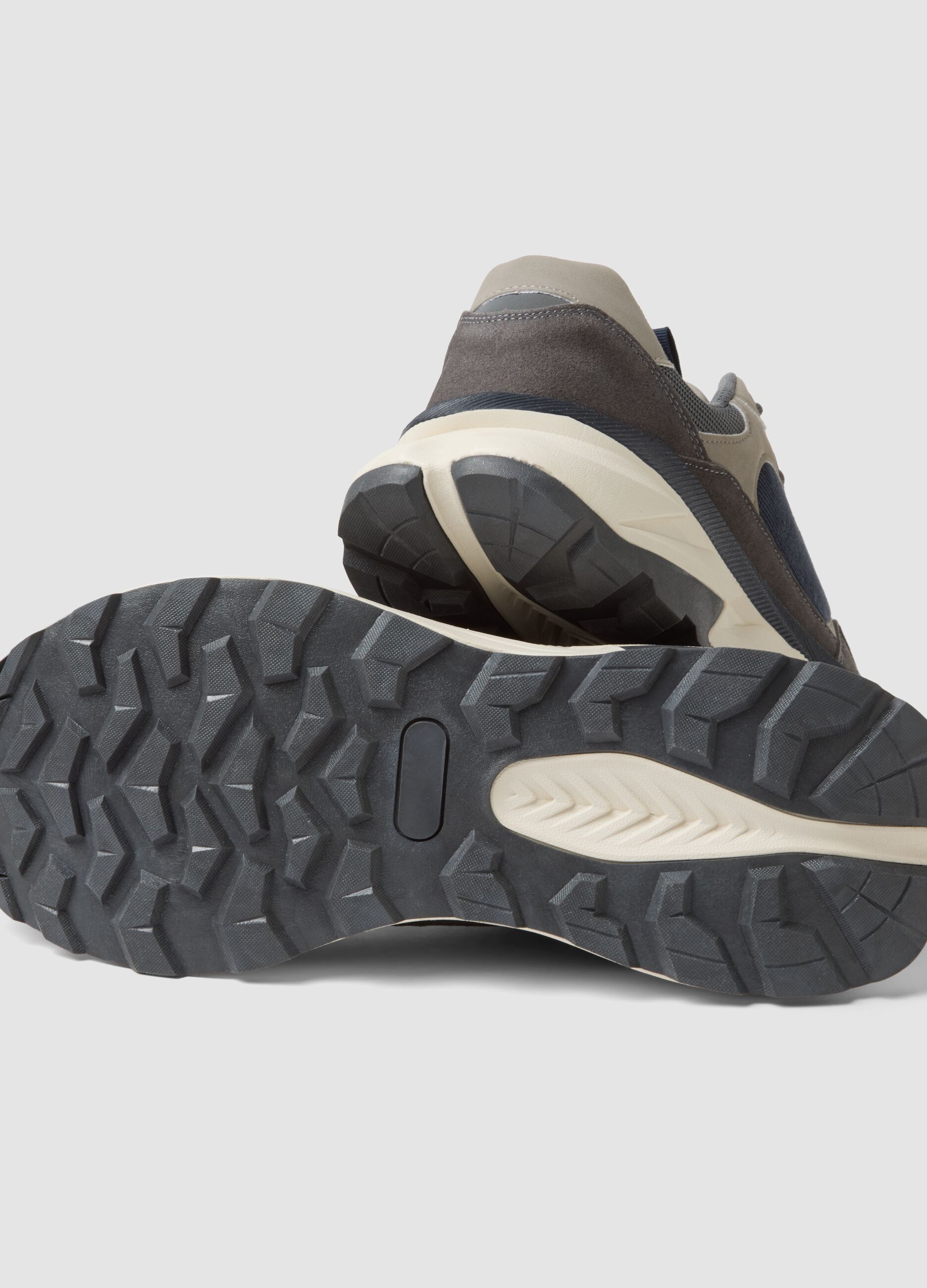 Blue casual trainers with laces and running-style sole