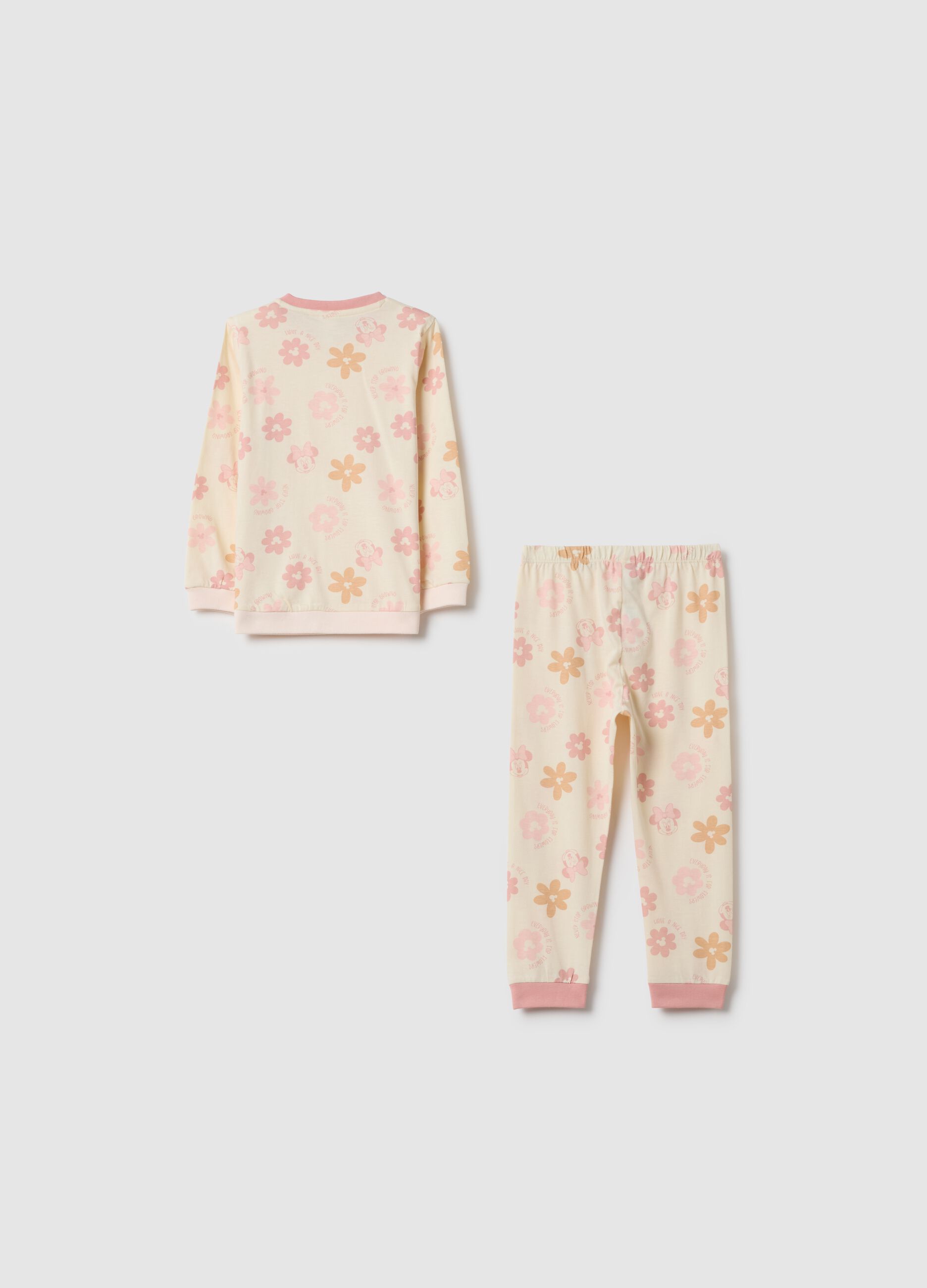Regular fit multicolour floral pyjamas in pure cotton for baby girls