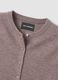 Grey pure wool crew-neck cardigan with buttons, regular fit_5