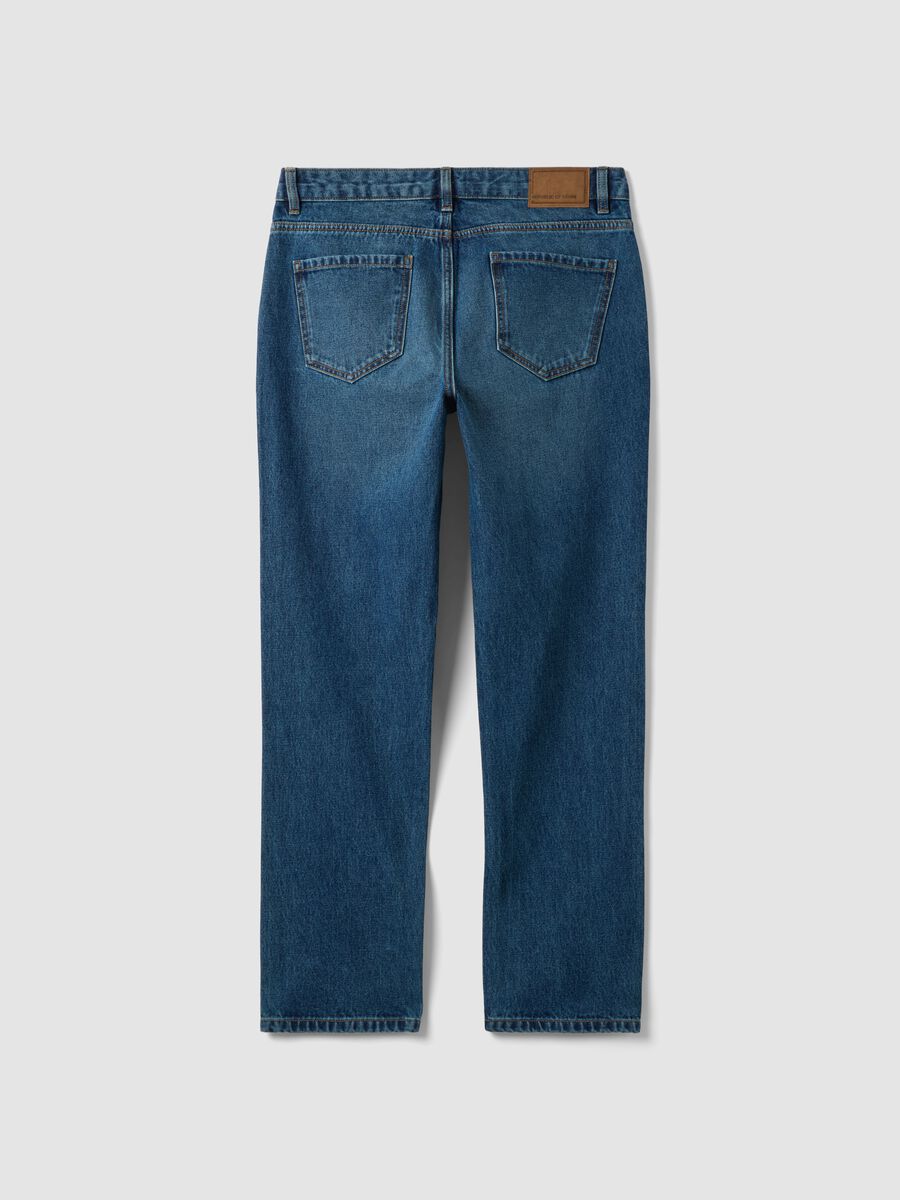 Blue denim jeans in pure cotton, regular fit_2