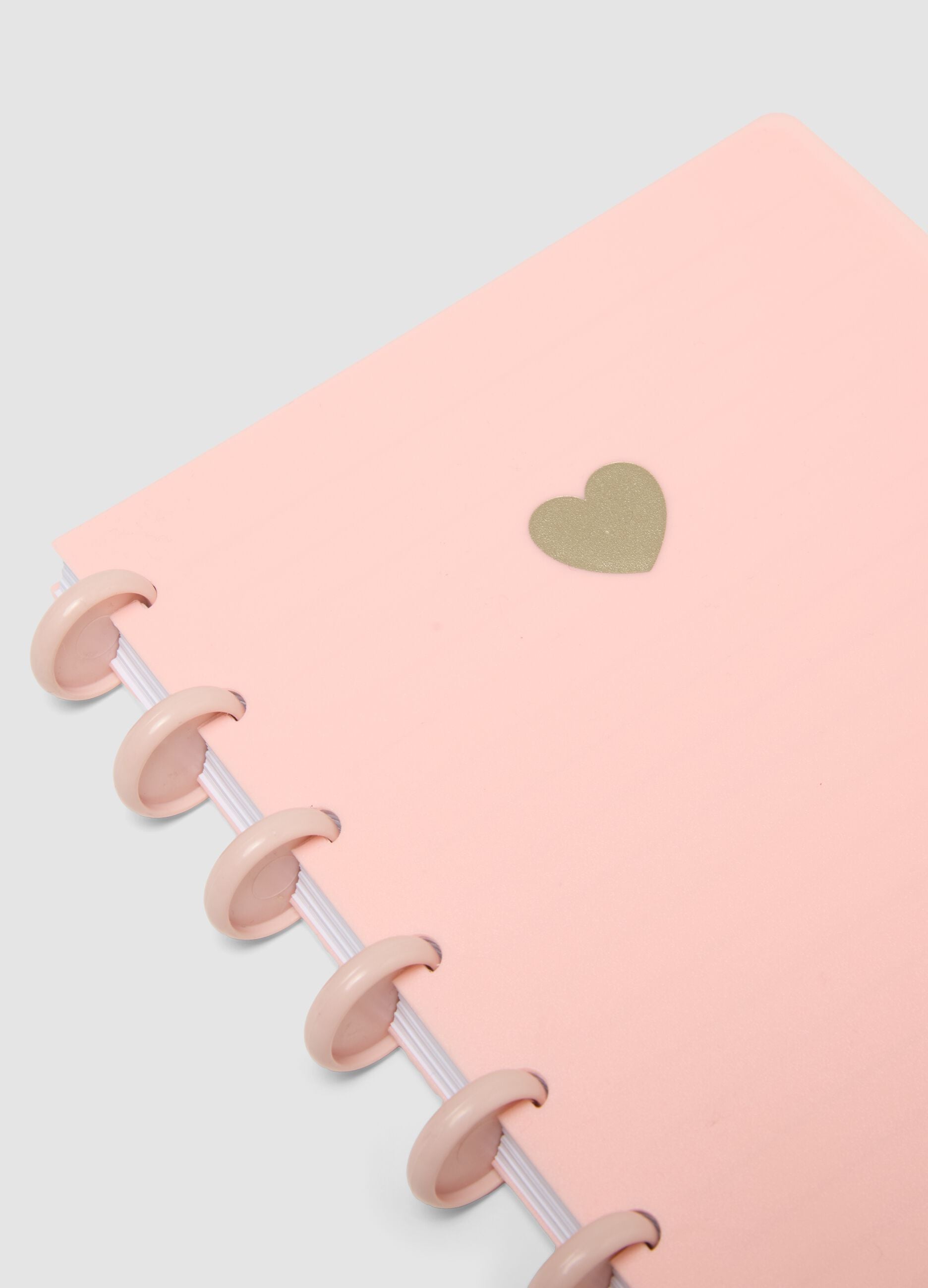 Pink notebook with lined pages in hardback with spiral