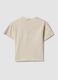 Beige short-sleeve pure cotton T-shirt for baby boy, oversized fit_1