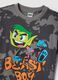 Grey pure cotton kids regular fit T-shirt with print_2