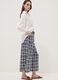 White pure-viscose printed trousers, regular fit_0