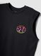 Black pure cotton regular-fit vest top with print_5
