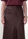 Brown satin midi skirt in stretch fabric_2