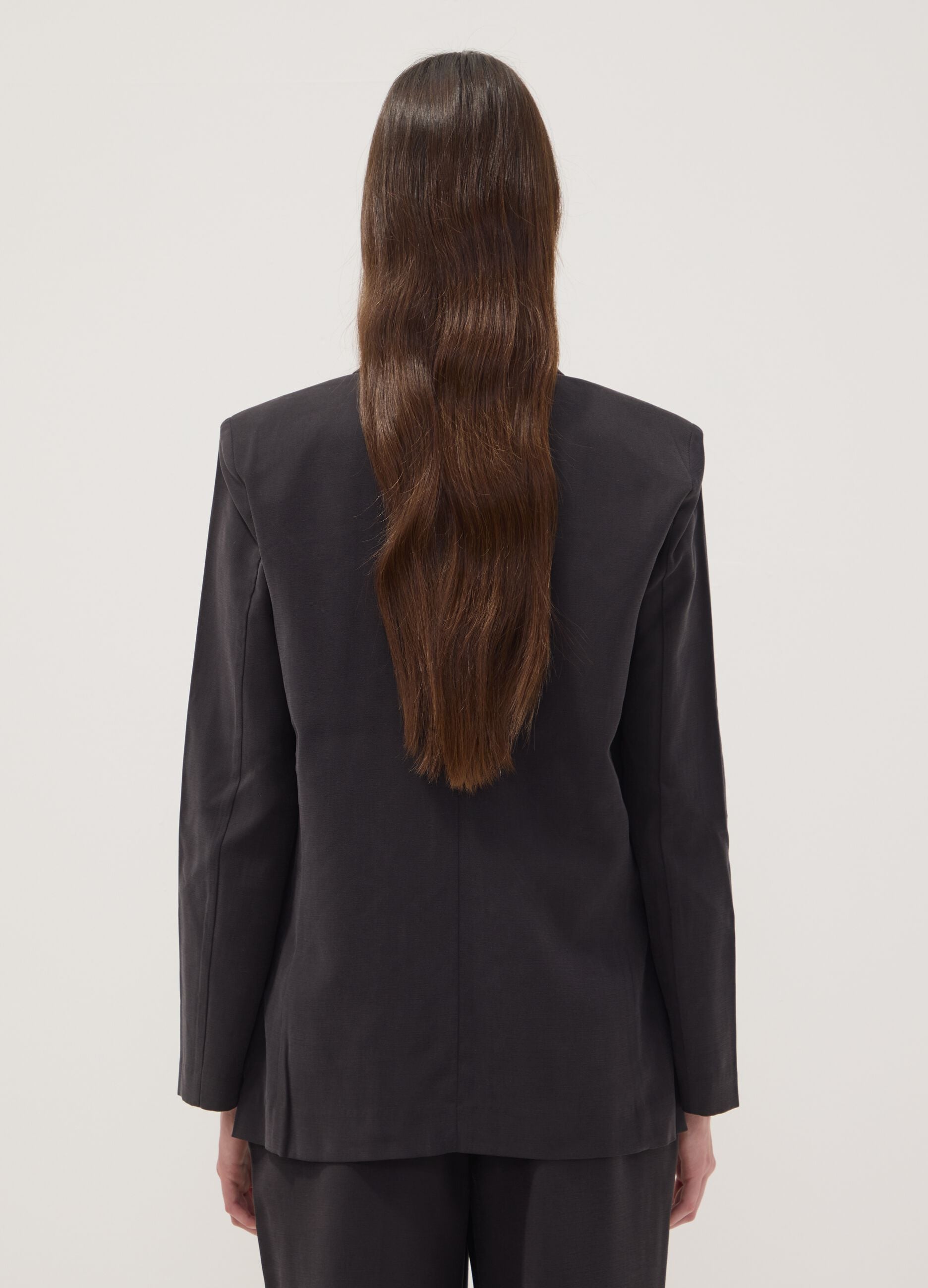 Black regular-fit viscose-blend blazer