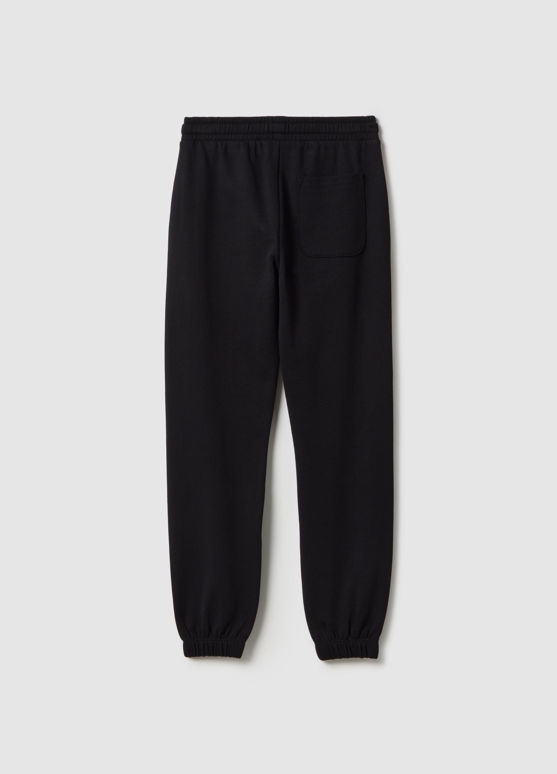 Boys' Black Cotton Joggers - Regular Fit
