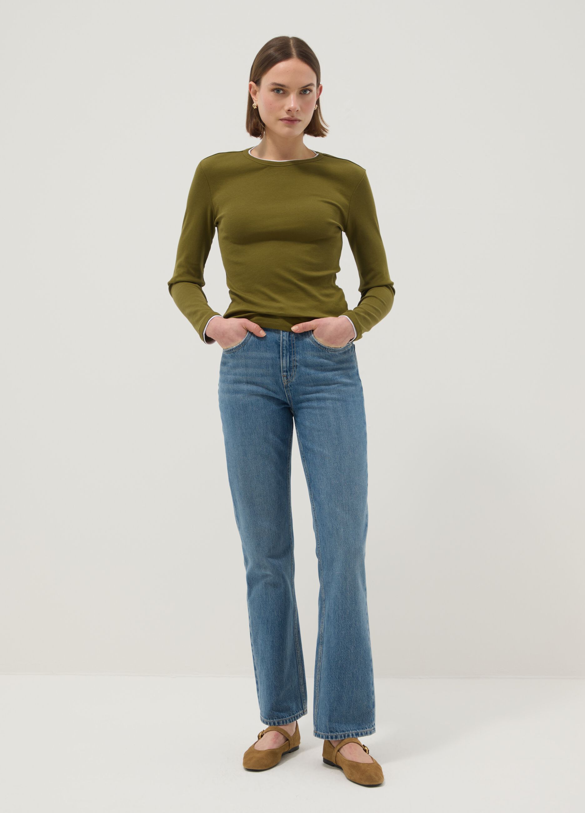 Pure Cotton Green Long Sleeve Regular Fit Shirt