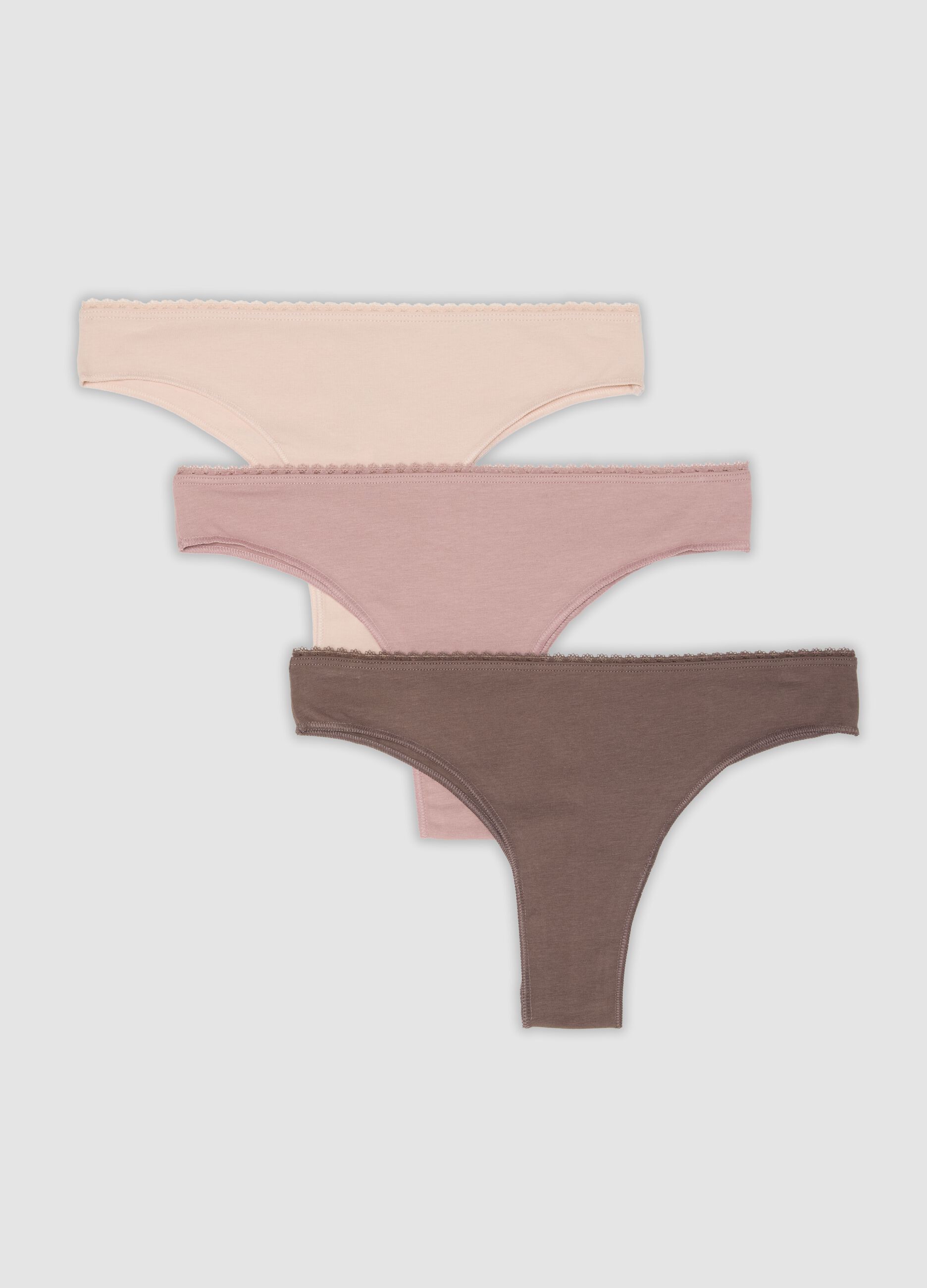 3-pack of multicolour Brazilian briefs in stretch organic cotton