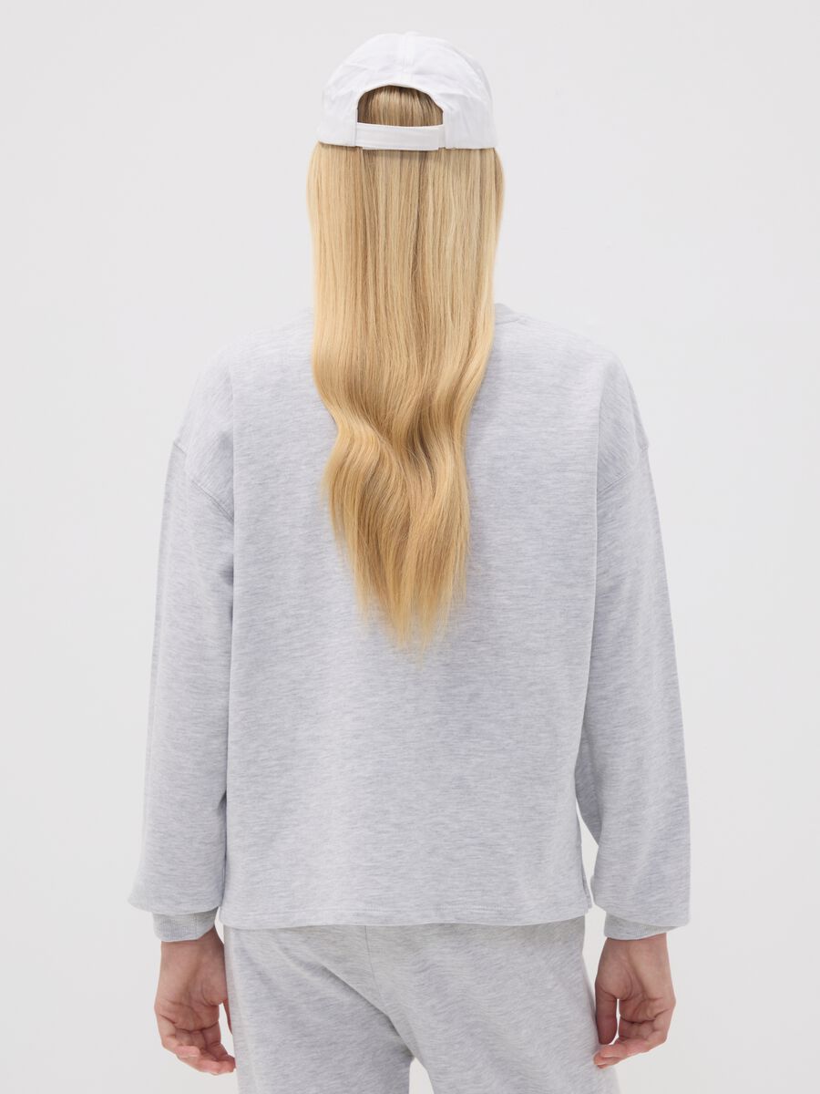 Girls&rsquo; grey 100% cotton sweatshirt with star, relaxed fit_1