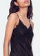 Black viscose-blend dress with deep V-neck and lace_3