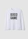 White pure organic cotton T-shirt with &ldquo;Good Game&rdquo; slogan for boys_3