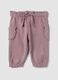 Purple organic cotton trousers with elasticated waist, regular fit_0