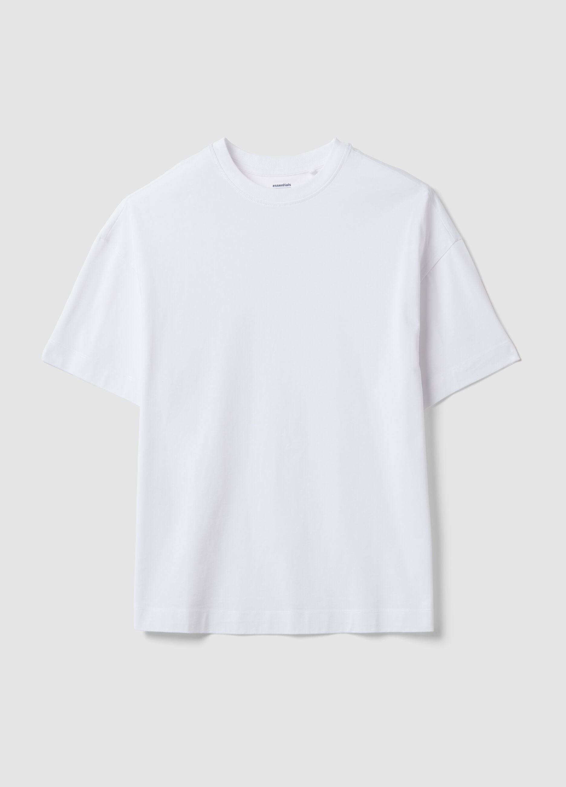 T-shirt over fit bianca in puro cotone a maniche corte