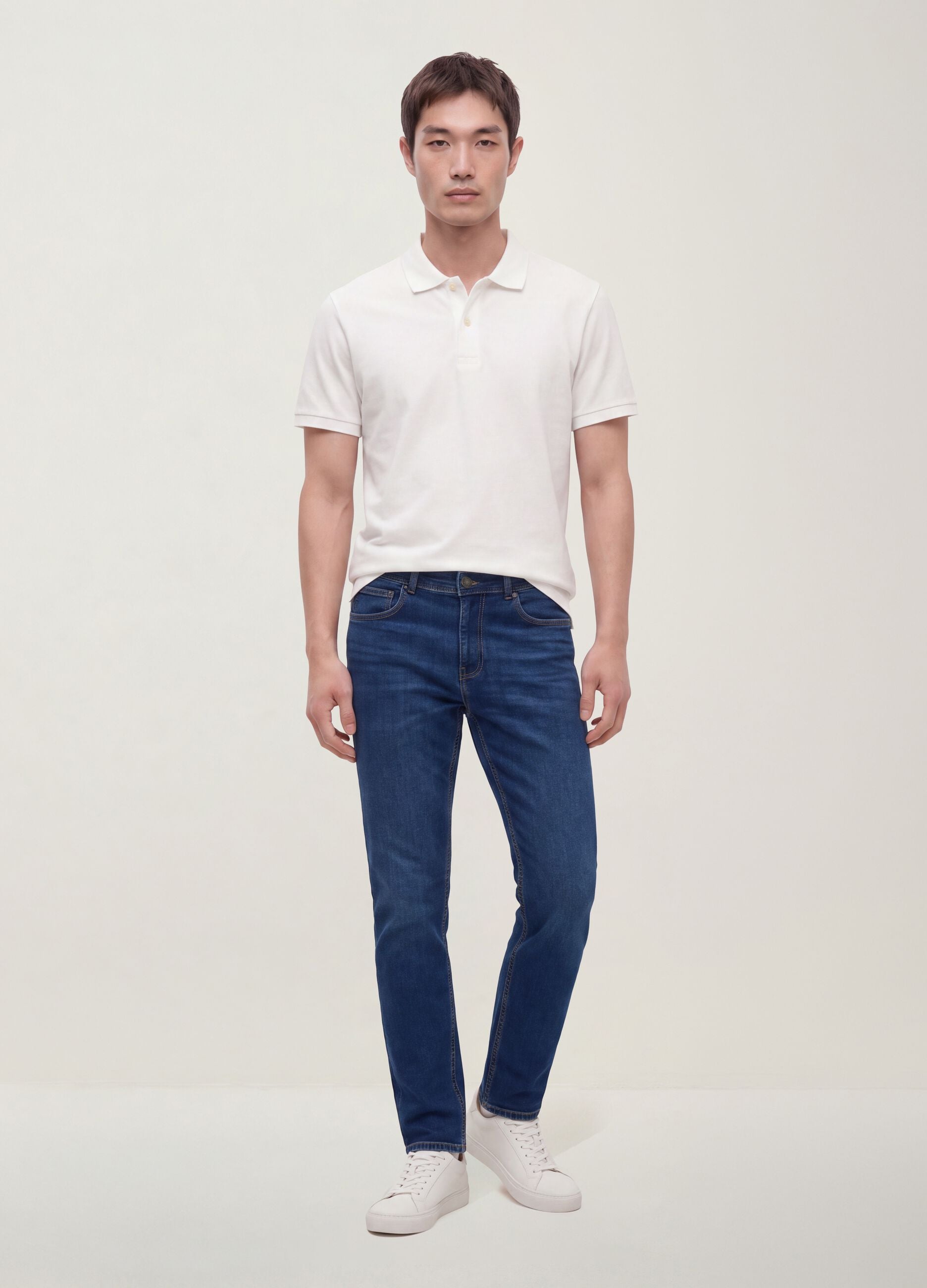 Blue stretch-cotton denim skinny-fit jeans