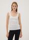 White fitted stretch cotton polka-dot top_2
