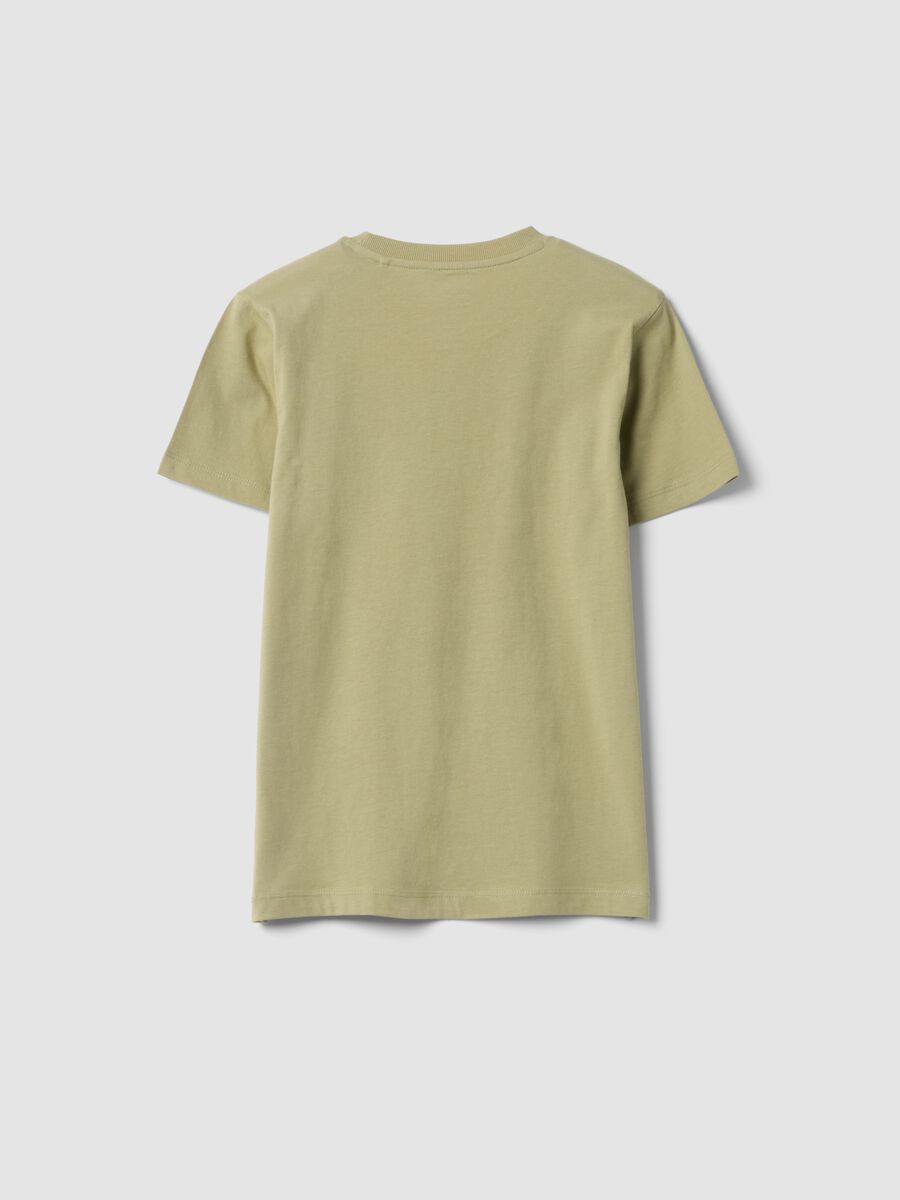 Green short-sleeved T-shirt in 100% organic cotton for boys_4