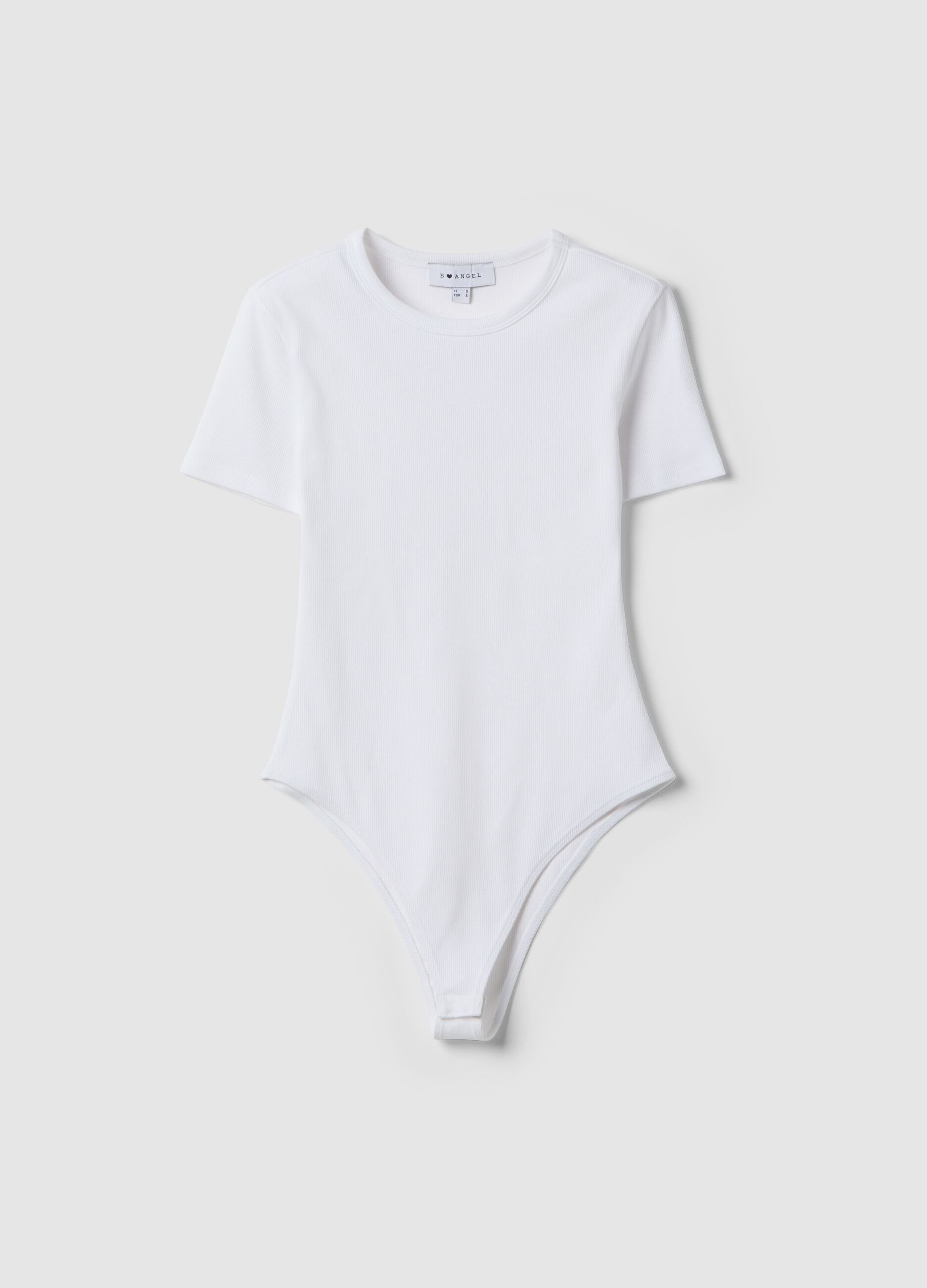 White Stretch Cotton Slim Fit Top