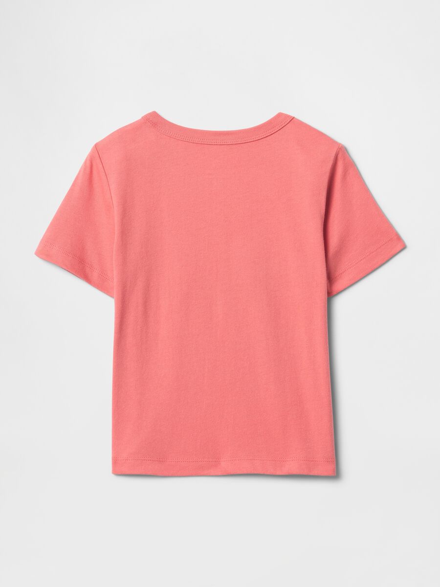 Pink short-sleeved T-shirt with GAP print_1