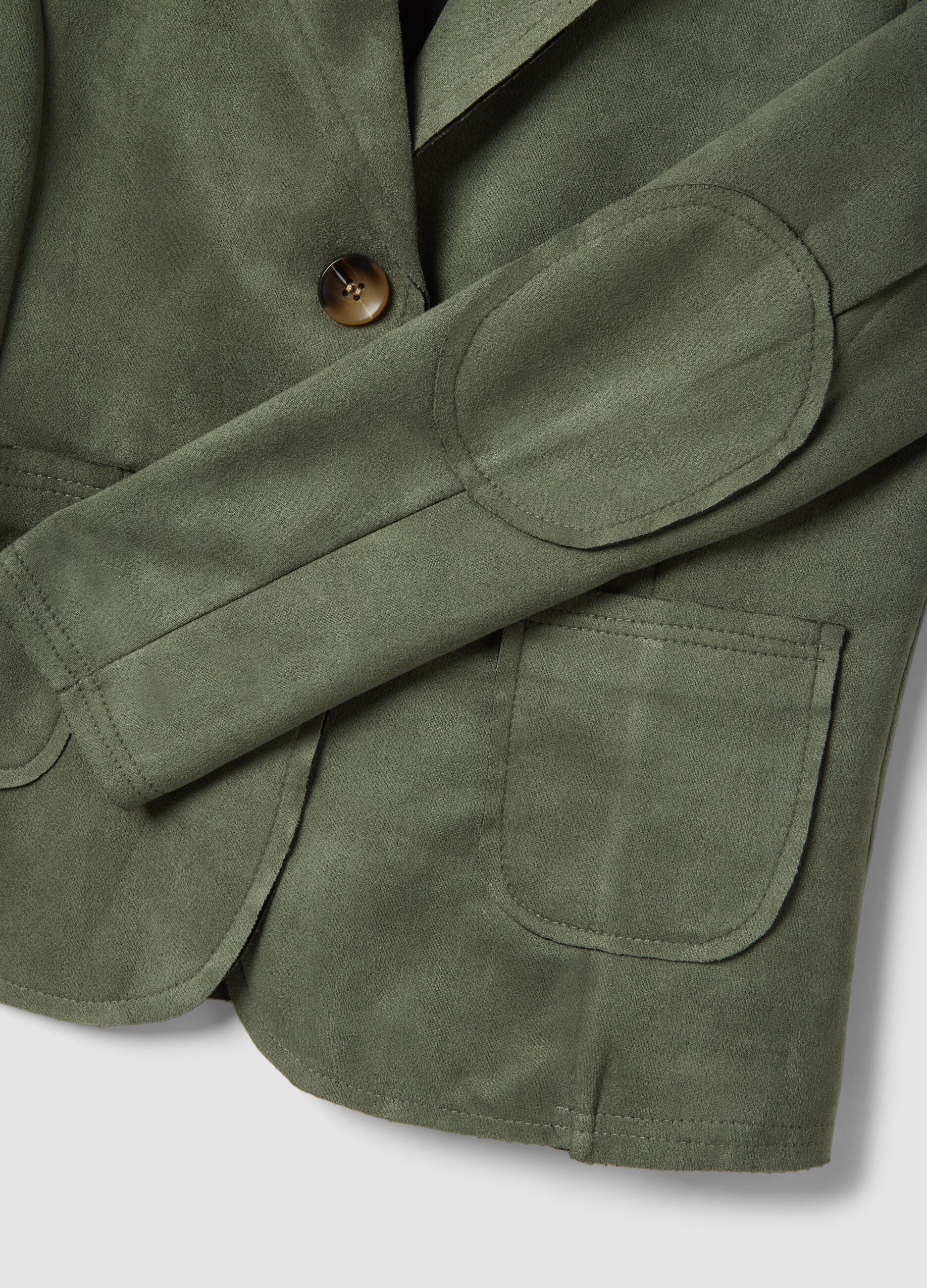Green Lightweight Regular Fit Jacket with Pockets