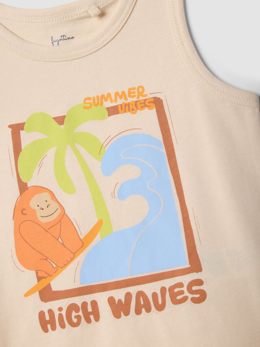 Multicolour organic cotton baby pyjamas with print_2