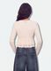 White stretch top with deep V-neck and ruffle trim_2