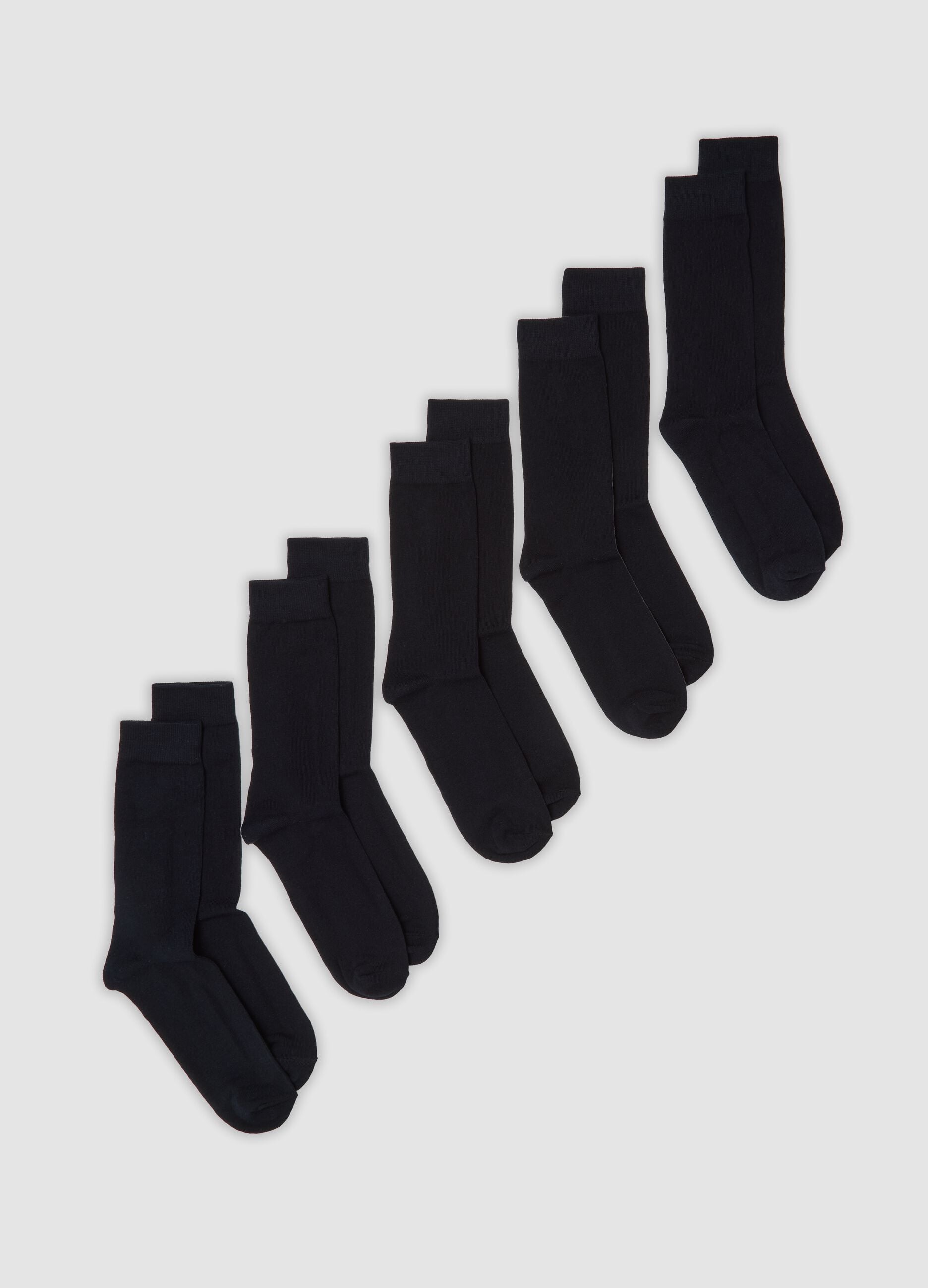 Five-pack of blue ankle socks in stretch organic cotton