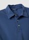 Blue pure cotton slim-fit short-sleeve polo_5