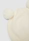 White pure organic cotton knitted baby hat with pom‑poms_1