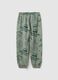 Children's green pure cotton regular fit trousers with print_1